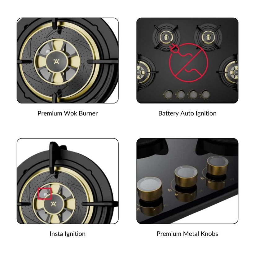 Hafele 4 Burner Hob ALTIUS PLUS 000 - Image 3