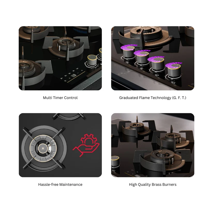 Hafele 5 Burner Hob CRONUS 590 - Image 5